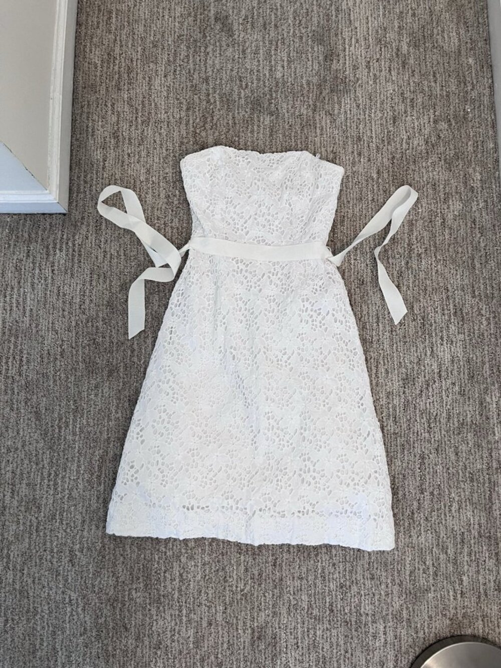 White Lace Strapless Sundress